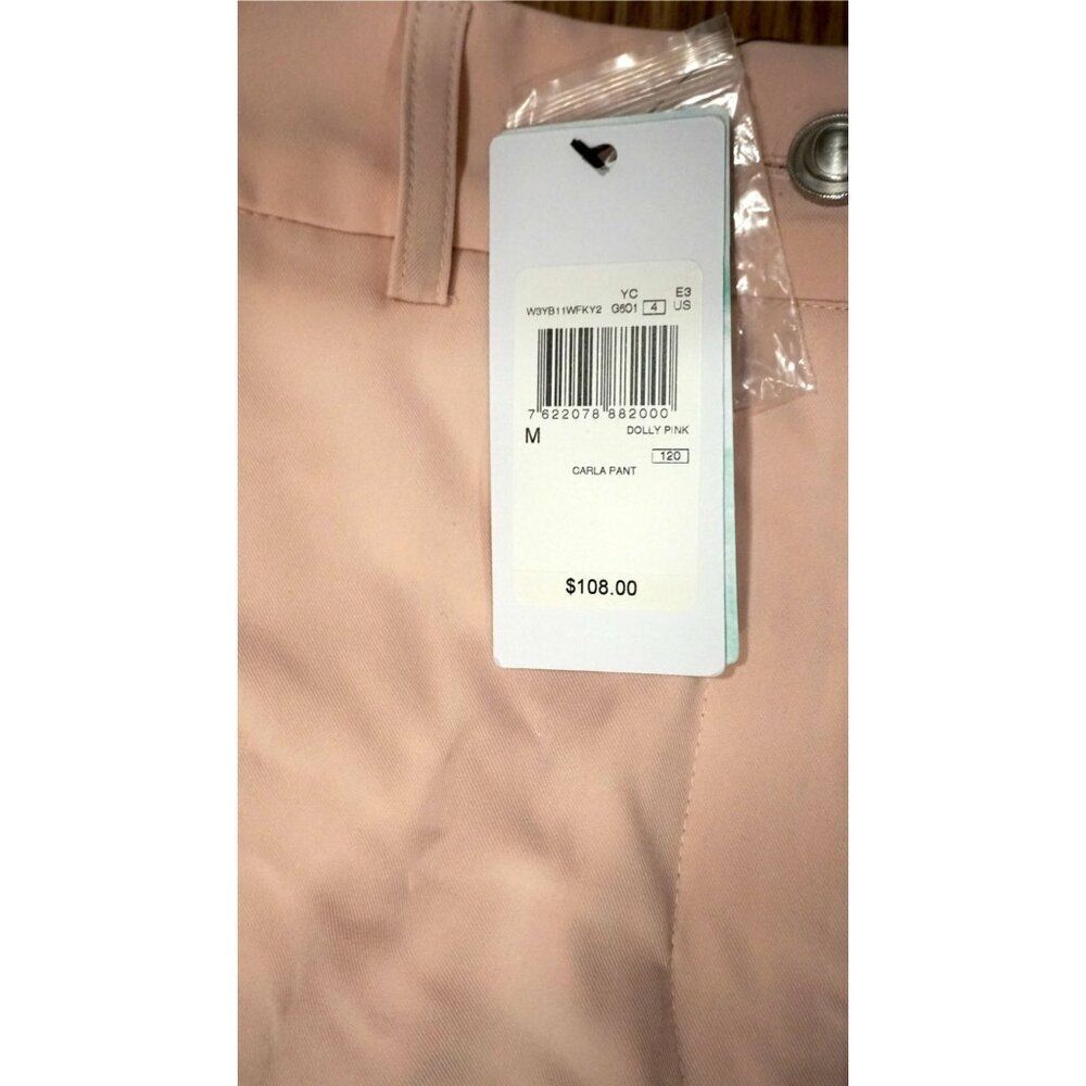 Guess Carla Stretch Crepe High-Rise Straight-Leg Pants - Dolly Pink, Size M NWT - Picture 7 of 13
